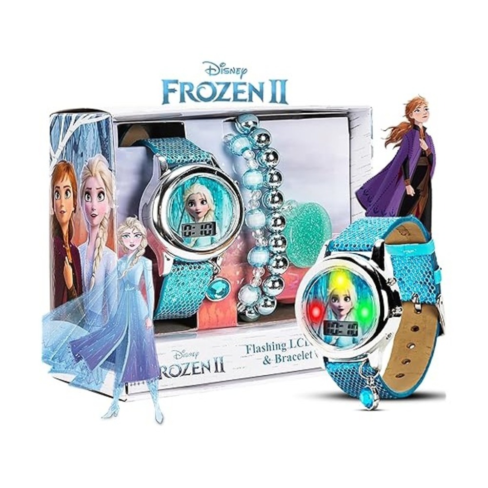 NIB ‎ DISNEY FROZEN II WATCH LCD Watch WITH BRACELET SET